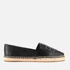 Tory Burch Women's Ines Leather Espadrilles - Perfect Black/Silver - Image 1