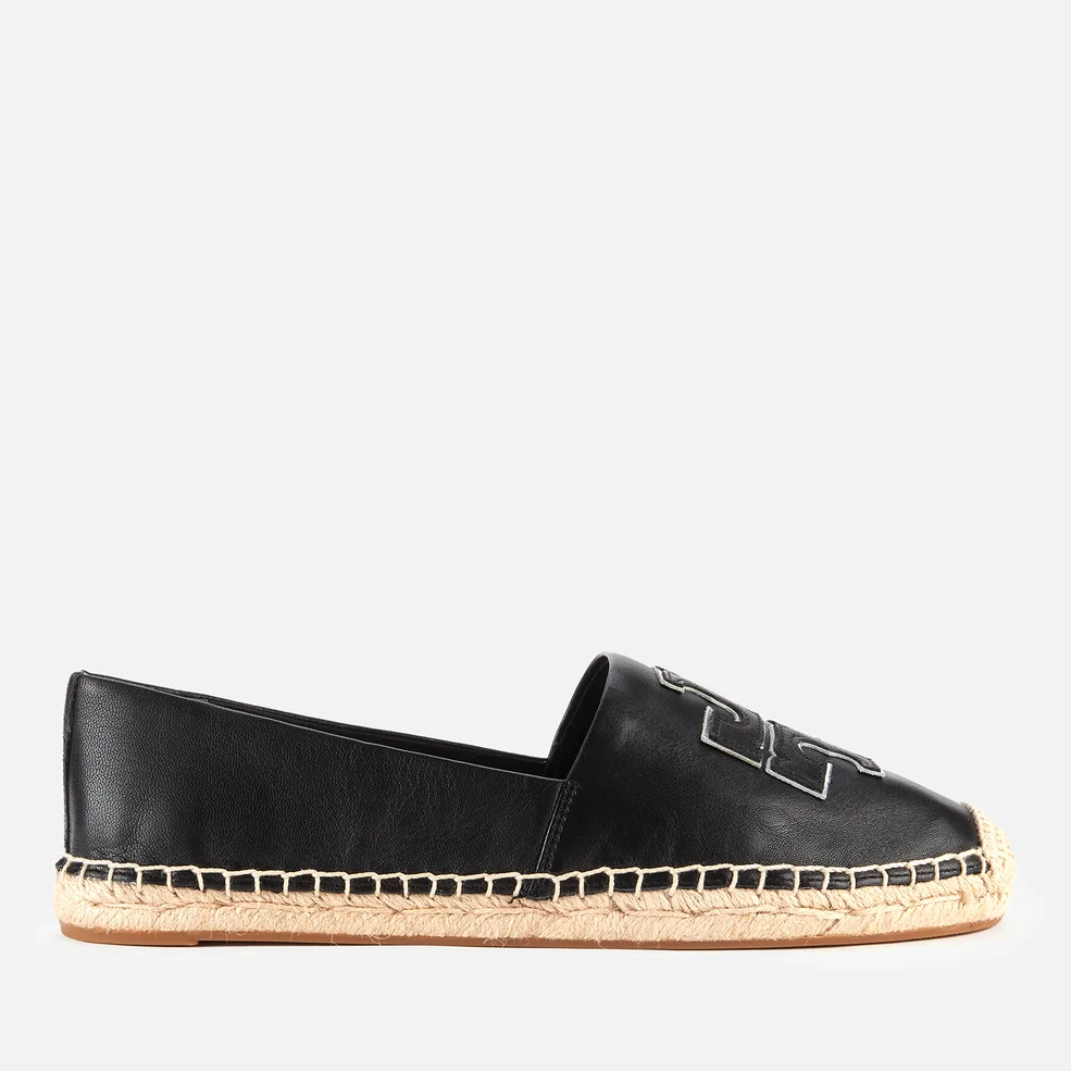 Tory Burch Women's Ines Leather Espadrilles - Perfect Black/Silver Image 1