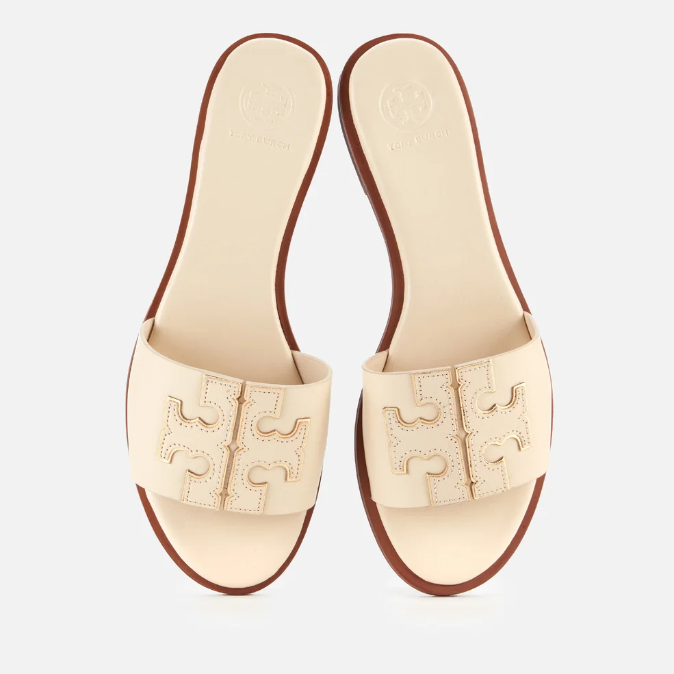 Tory Burch Women's Ines Leather Slide Sandals - New Cream/Gold Image 1