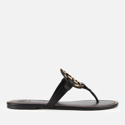 Tory Burch Women's Metal Miller Toe Post Sandals - Perfect Black/Gold
