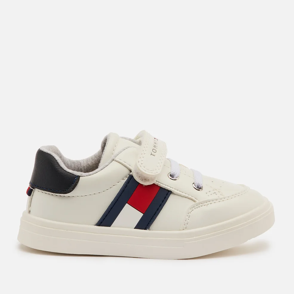 Tommy Hilfiger Toddlers' Low Cut Lace Up Velcro Strap Sneakers - White/Blue/Red Image 1