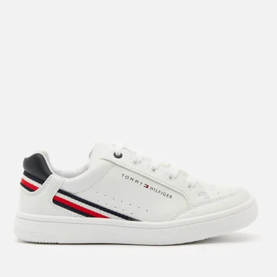 Tommy Hilfiger Kids' Low Cut Lace Up Stripe Sneakers - White/Multicolour
