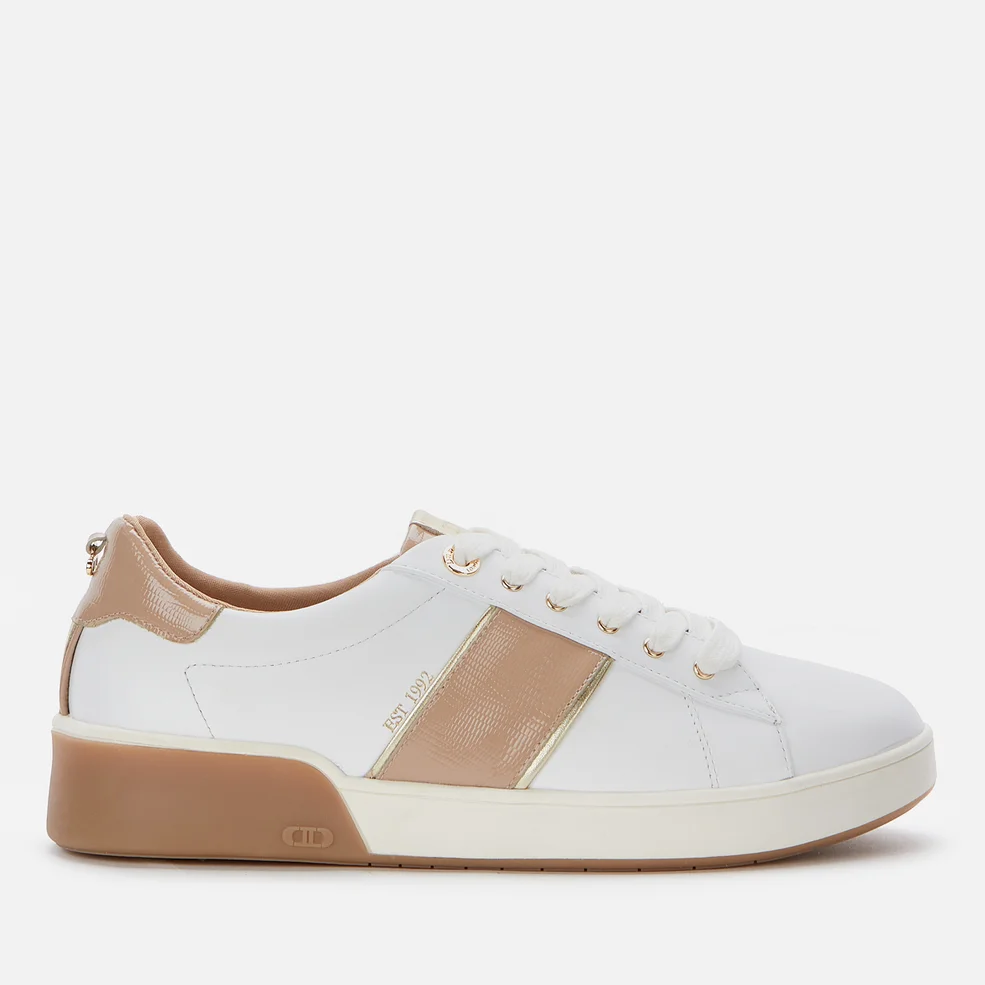 Dune Women's Eden Leather Low Top Trainers - White Image 1