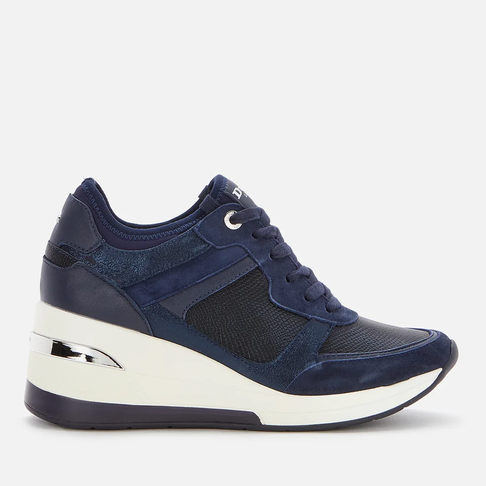 Dune Women's Eilas Running Style Trainers - Navy/Leather Image 1