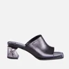 KARL LAGERFELD Women's K-Blok Leather Square Toe Heeled Mules - Black - Image 1