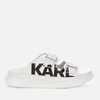 KARL LAGERFELD Women's Kapri Leather Flatform Sandals - White - Image 1