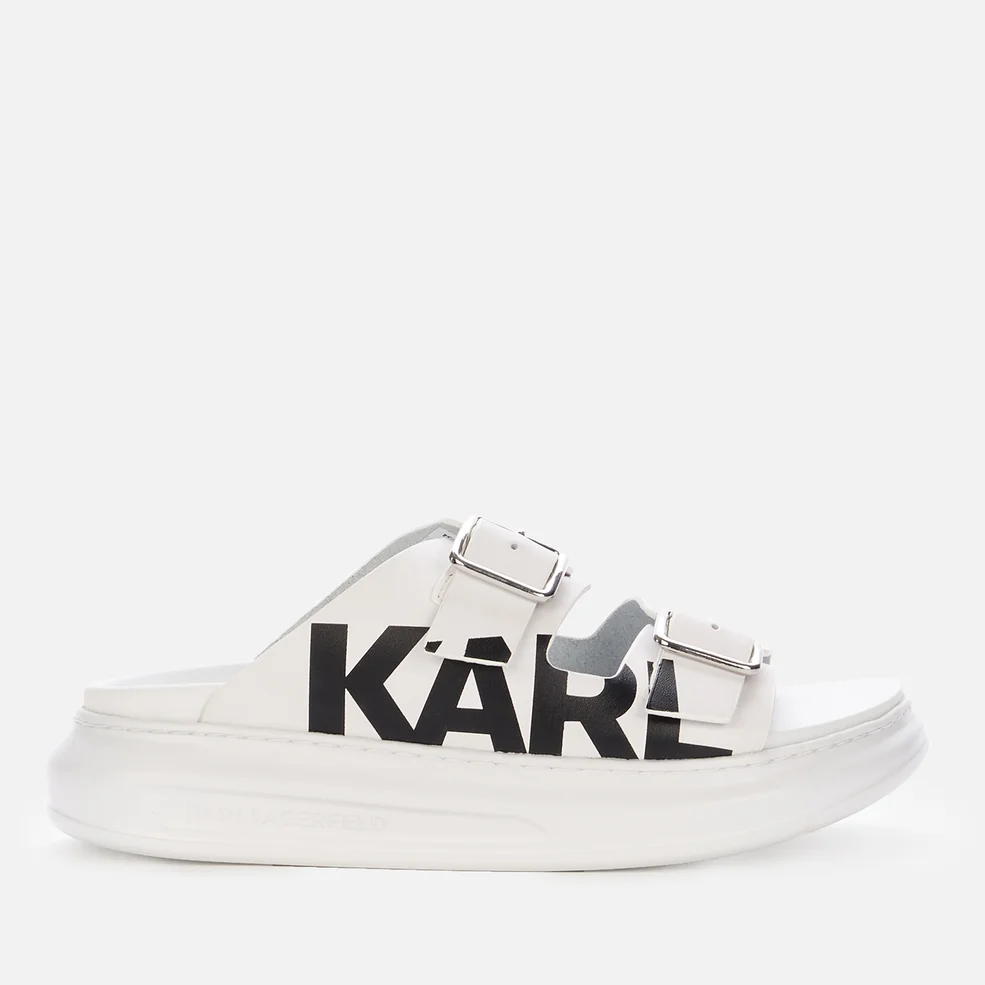 KARL LAGERFELD Women's Kapri Leather Flatform Sandals - White Image 1