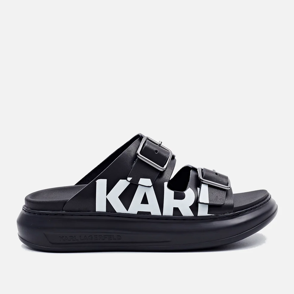 KARL LAGERFELD Women's Kapri Leather Flatform Sandals - Black Image 1