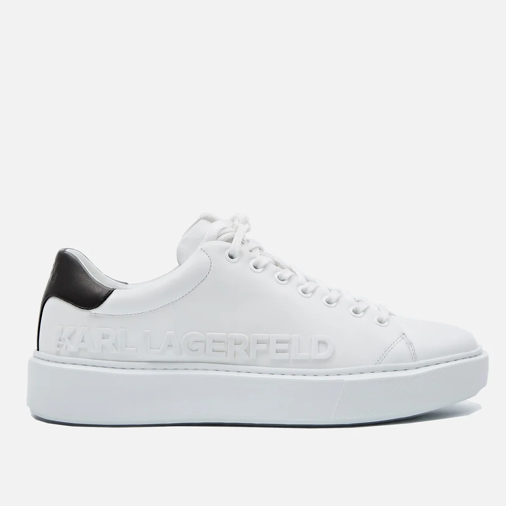 KARL LAGERFELD Men's Maxi Kup Leather Chunky Trainers - White Image 1