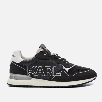 KARL LAGERFELD Men's Velocitor Ii Outline Logo Running Style Trainers - Black