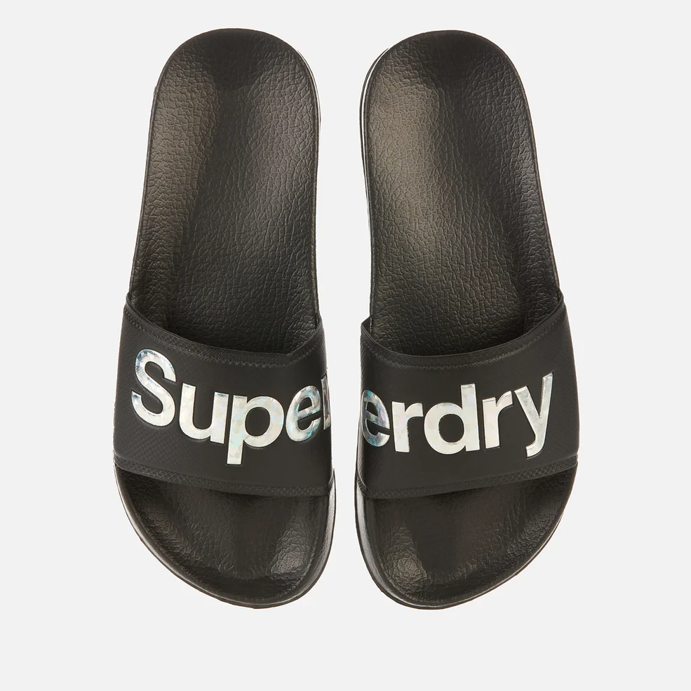 Superdry Women's Holo Infil Pool Slide Sandals - Black Image 1