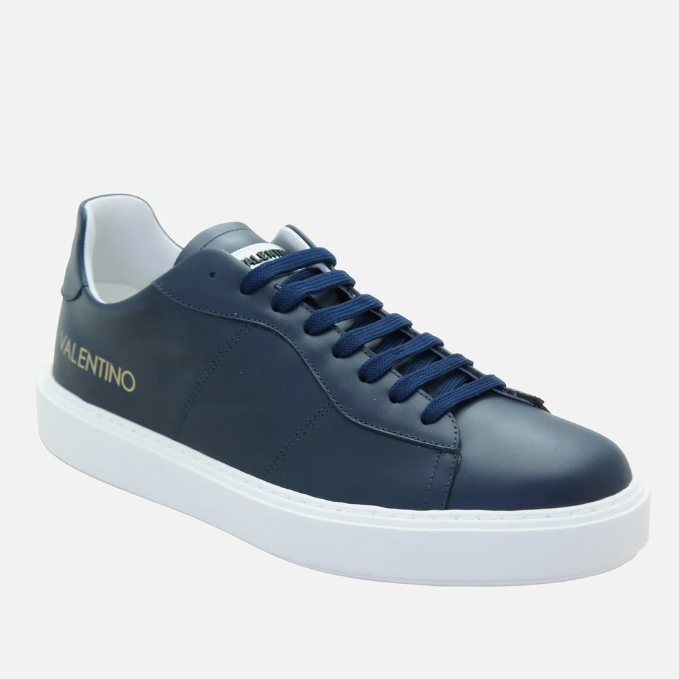 Valentino Men's Leather Cupsole Trainers - Blue Image 1