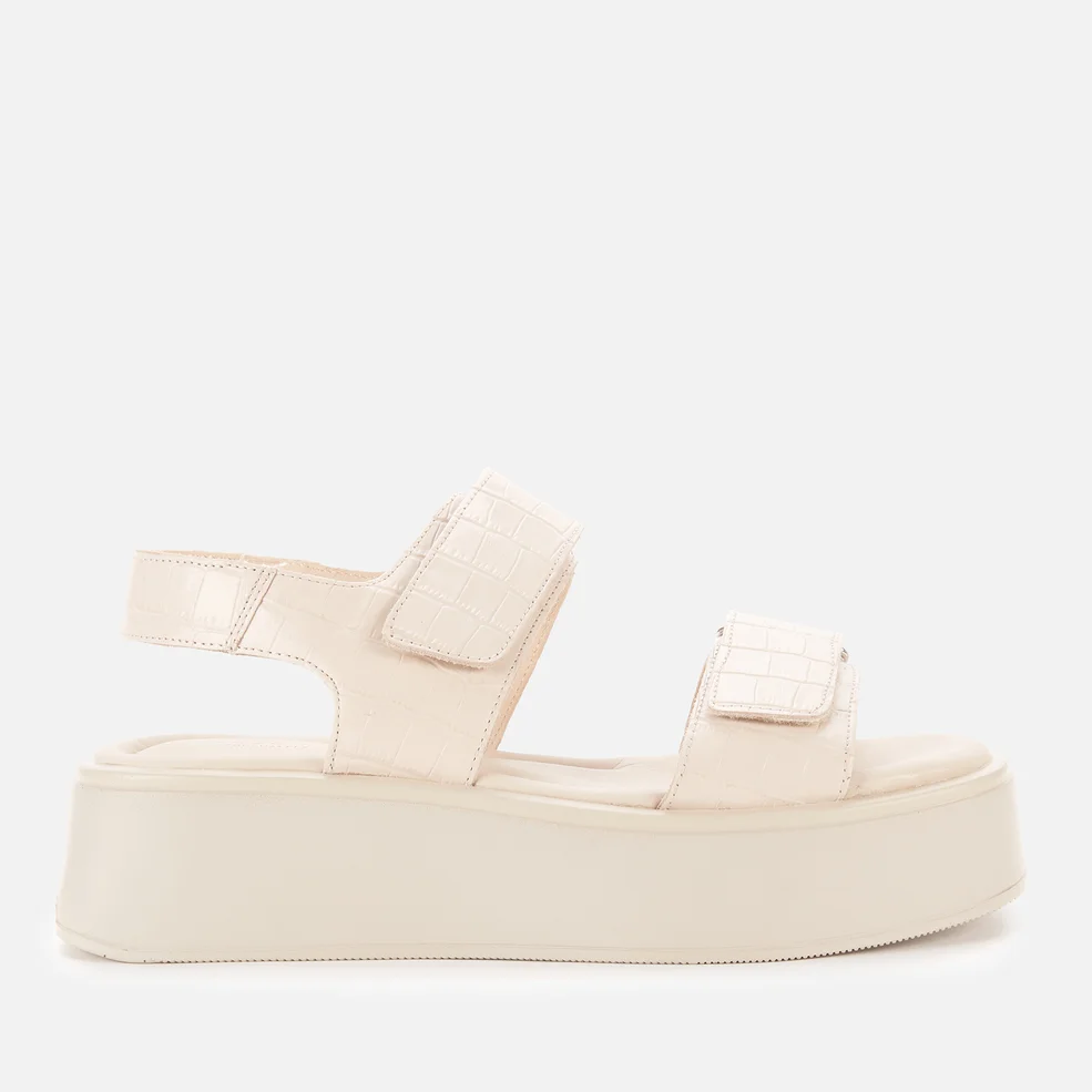 Vagabond Women's Courtney Embossed Leather Double Strap Sandals - Off White Image 1