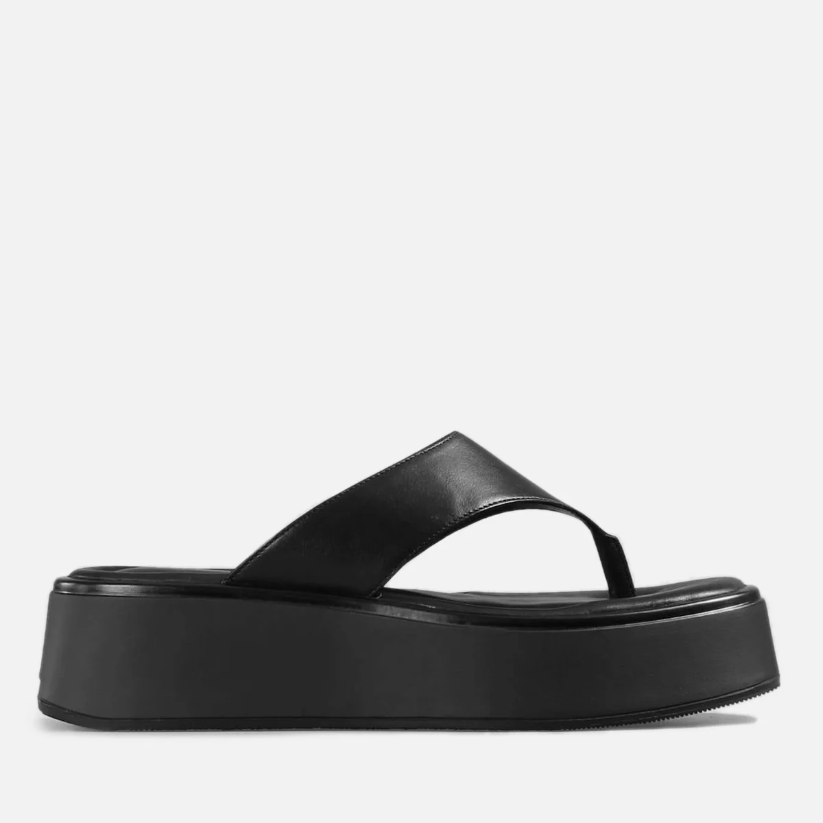 Vagabond Women's Courtney Leather Toe Post Sandals - Black/Black Image 1