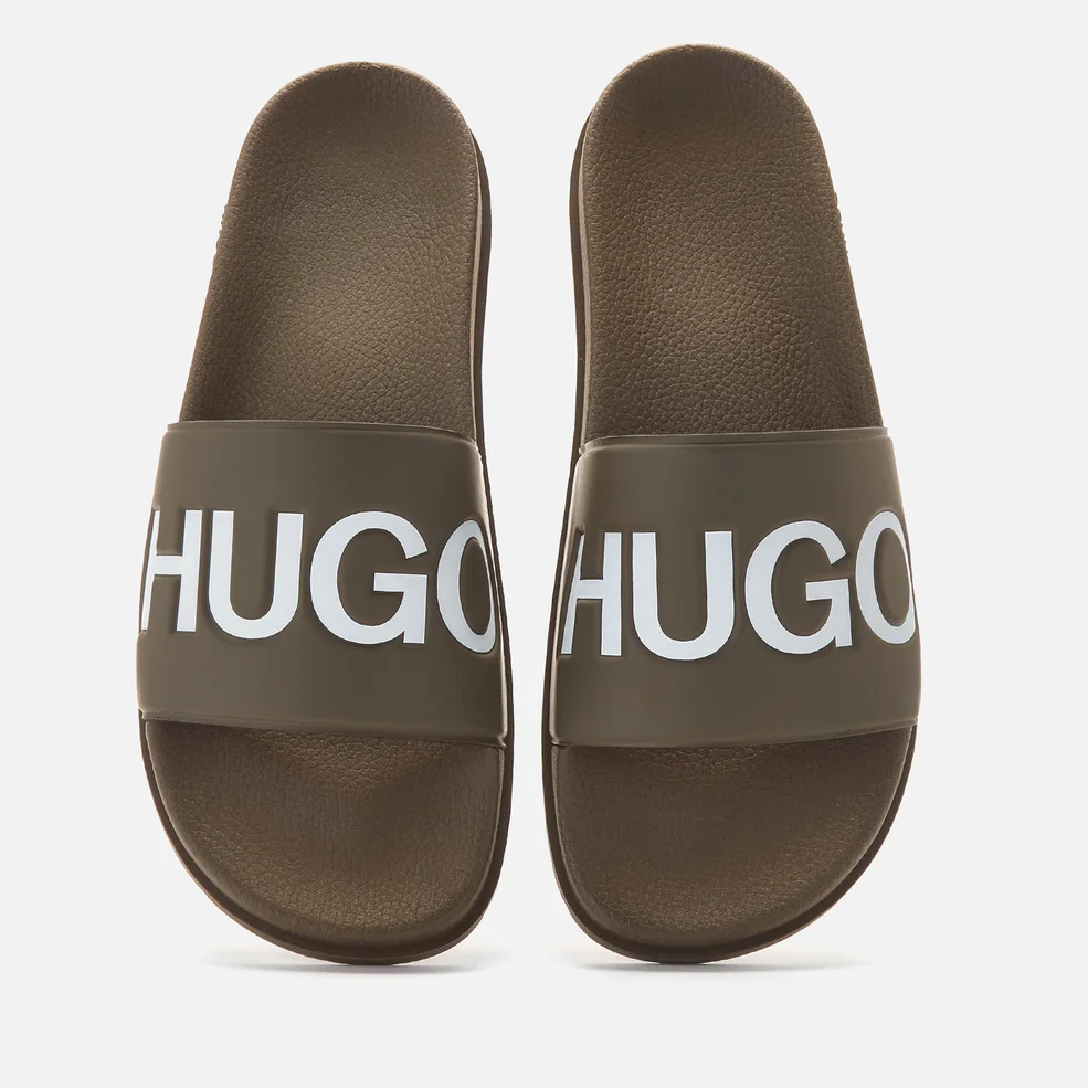 HUGO Men's Match Slide Sandals - Green Image 1