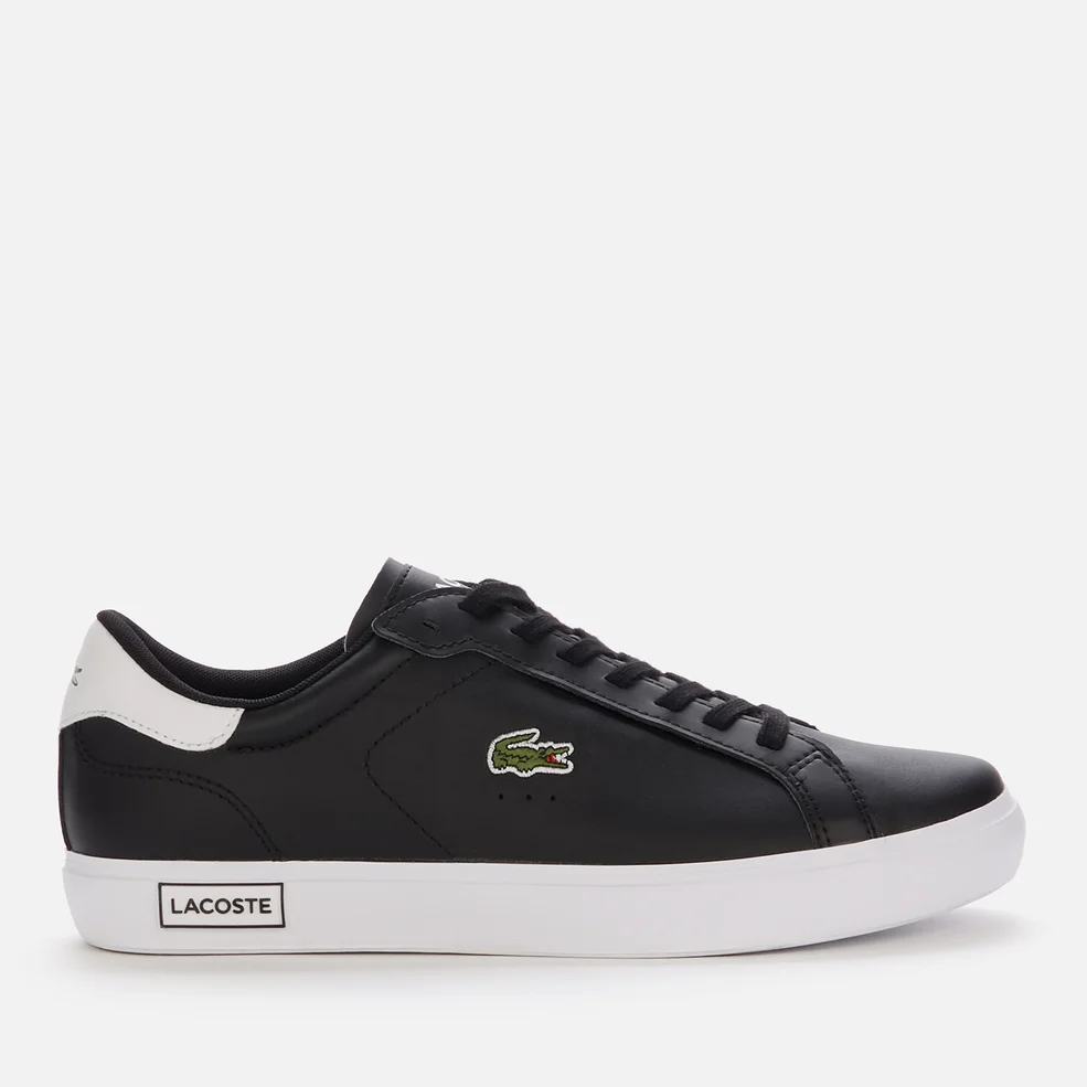 Lacoste Men's Powercourt 0520 1 Leather Court Trainers - Black/White Image 1