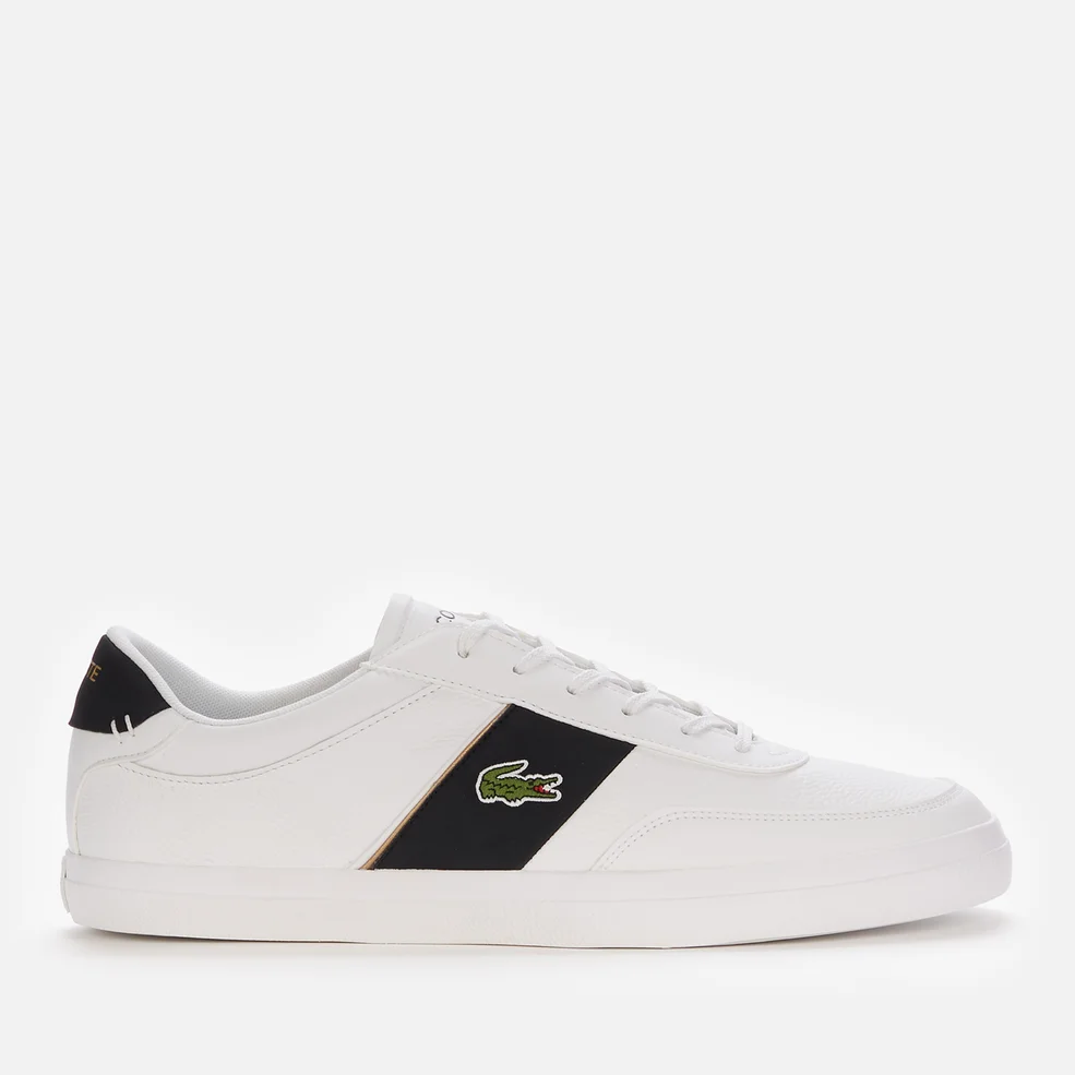 Lacoste Men's Court-Master 3196 Leather Vulcanised Trainers - White/Black Image 1