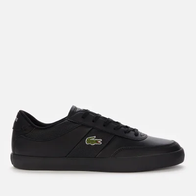 Lacoste Men's Court-Master 01201 Leather Vulcanised Trainers - Black/Black
