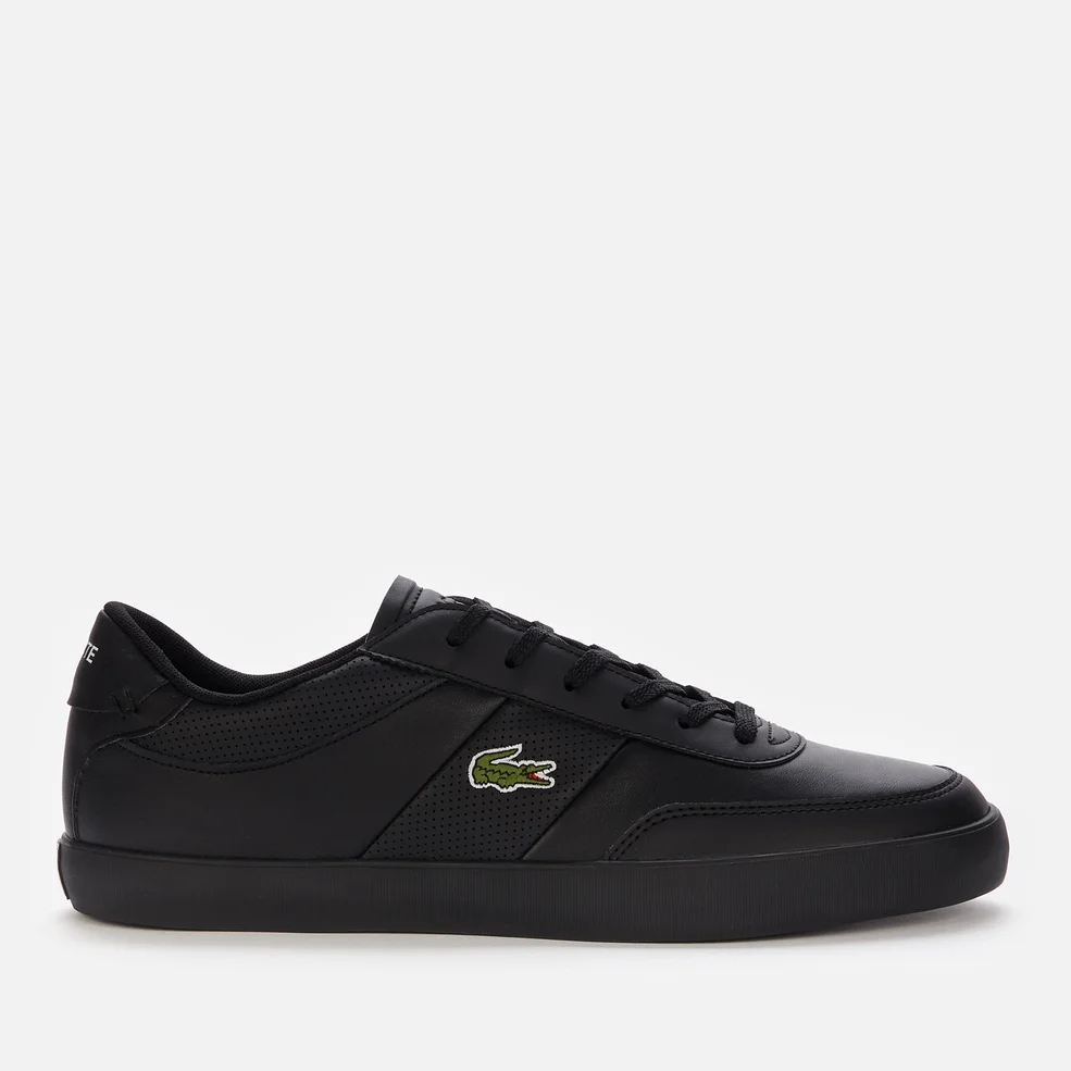 Lacoste Men's Court-Master 01201 Leather Vulcanised Trainers - Black/Black Image 1