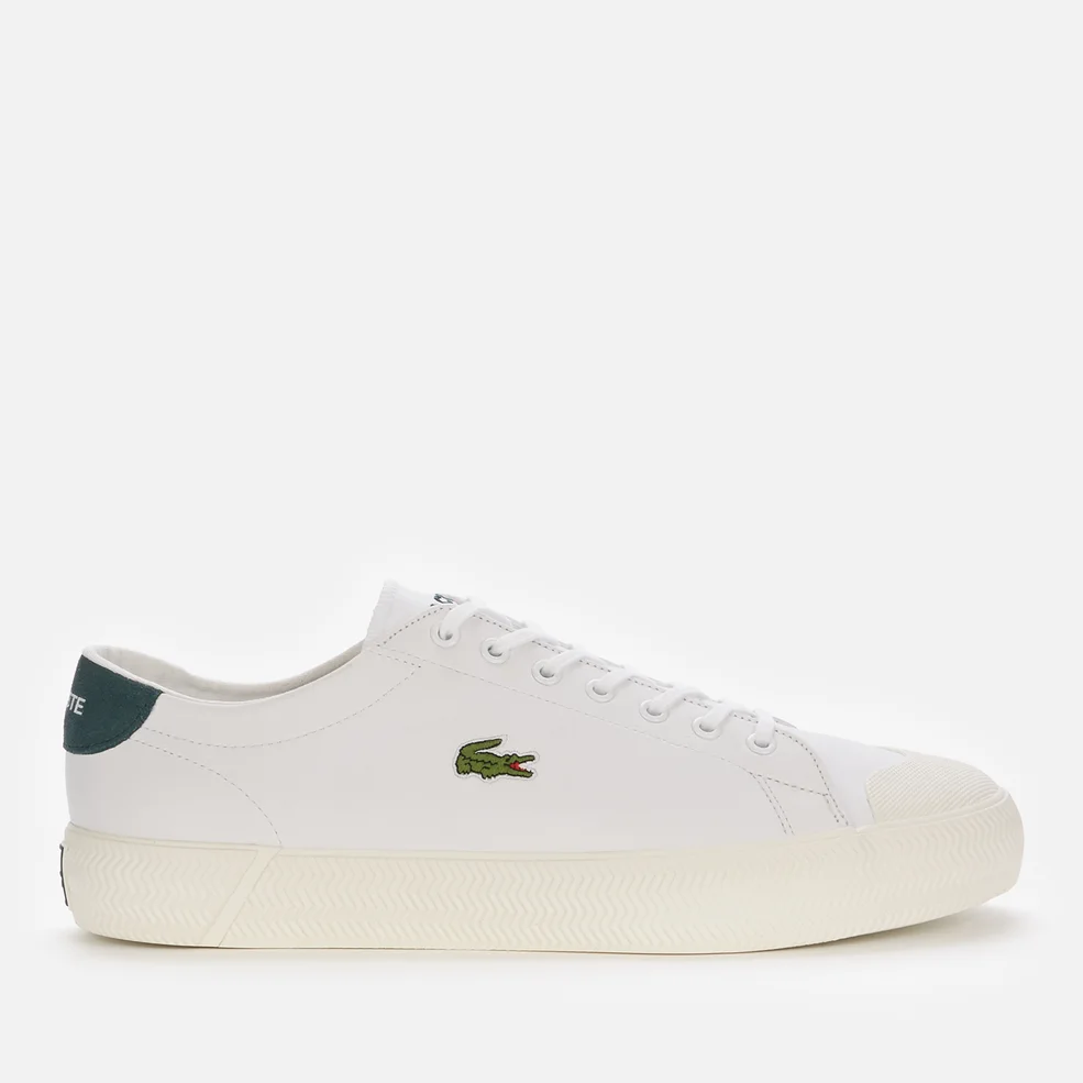 Lacoste Men's Gripshot Leather Low Top Trainers - White/Dark Green Image 1