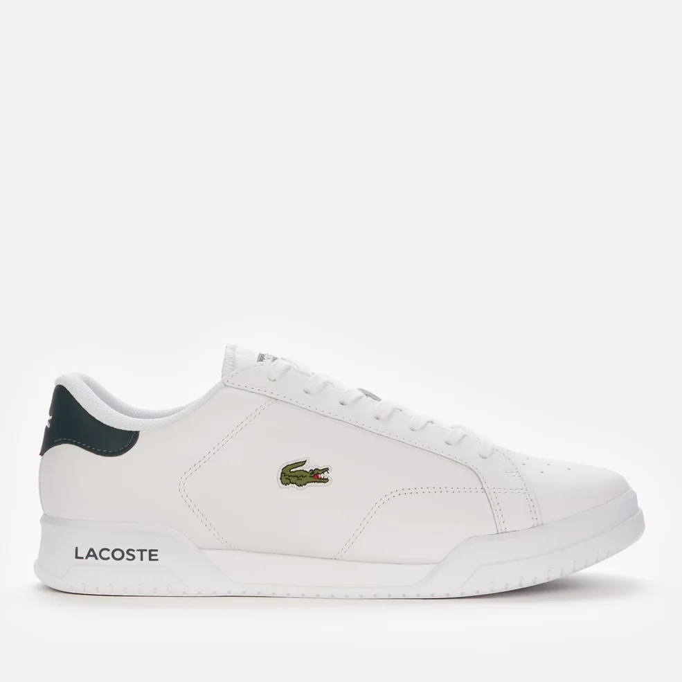 Lacoste Men's Twin Serve 0721 1 Leather Cupsole Trainers - White/Dark Green Image 1