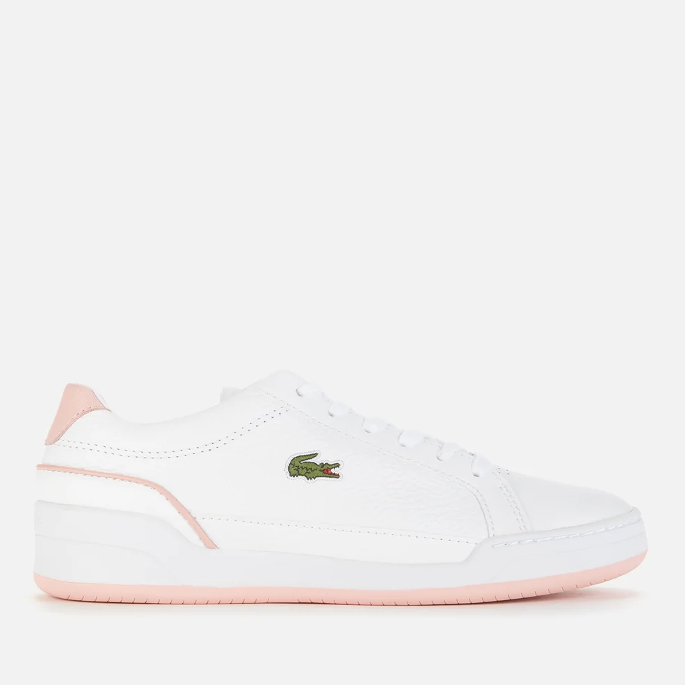 Lacoste Women's Challenge 0721 1 Leather Cupsole Trainers - White/Light Pink Image 1