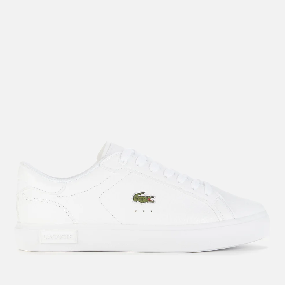 Lacoste Women's Powercourt 07212 Leather Chunky Trainers - White/White Image 1