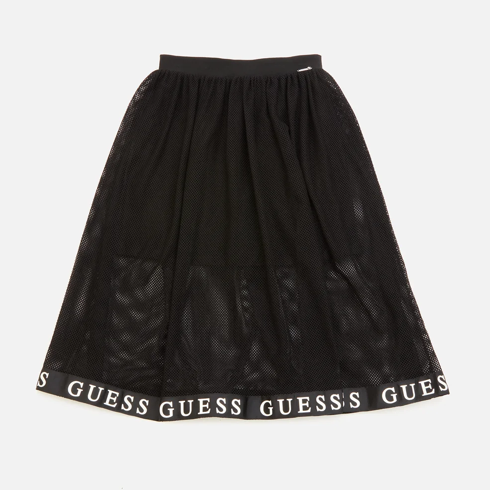 Guess Girls' Stretch Net Skirt - Jet Black Image 1