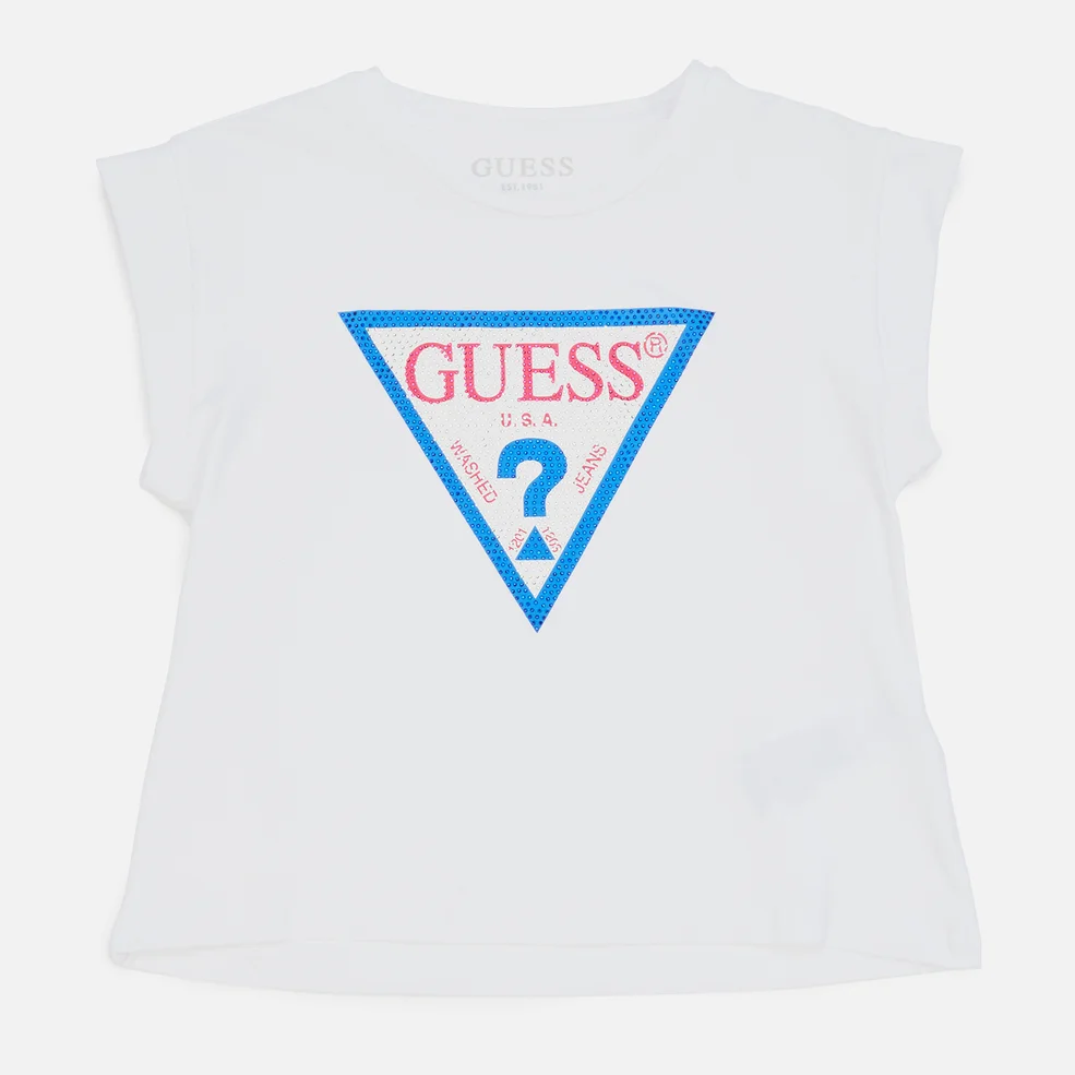 Guess Girls' Midi Short Sleeved T-Shirt - True White A000 Image 1
