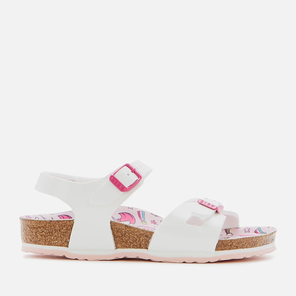 Birkenstock Rio Kids' Sandals - Patent White/Unicorn Image 1