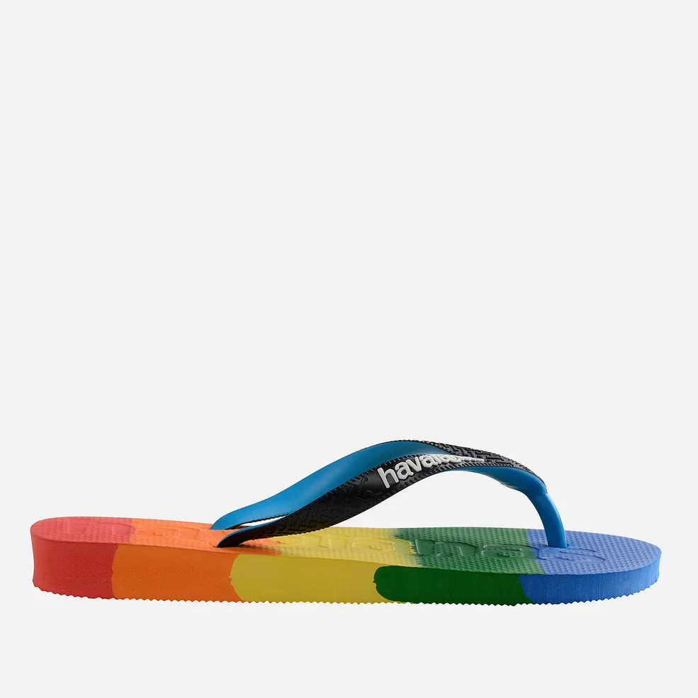 Havaianas Men's Logomania Multi Colour Flip Flops - Gradient Rainbow Image 1