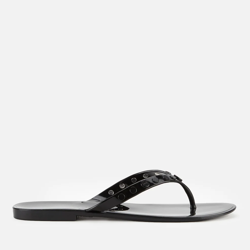 Tory Burch Women's Studded Jelly Flip Flops - Perfect Black Image 1
