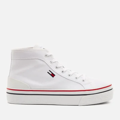 Tommy Jeans Women's Vulcanised Flatform Hi-Top Trainers - White