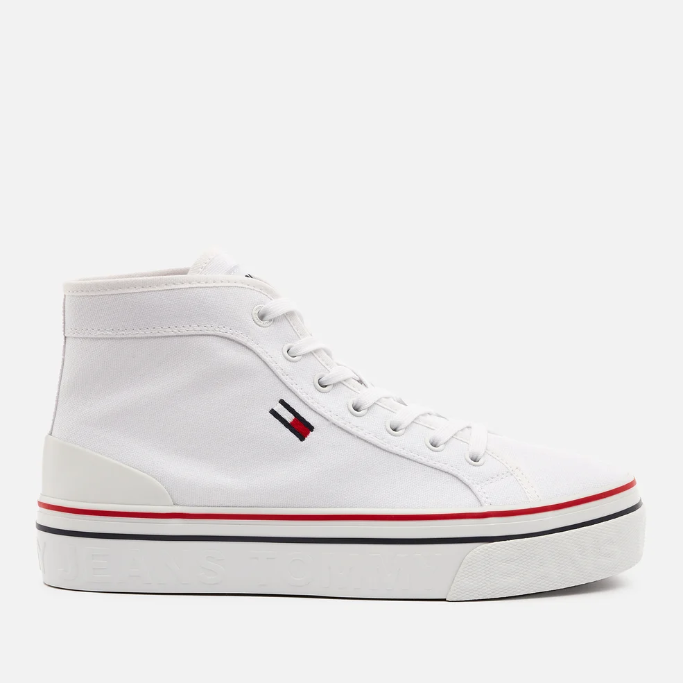 Tommy Jeans Women's Vulcanised Flatform Hi-Top Trainers - White Image 1