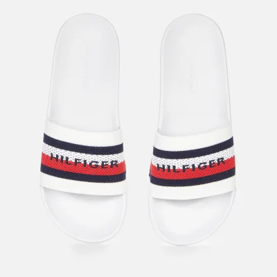 Tommy Hilfiger Men's Knitted Slide Sandals - White