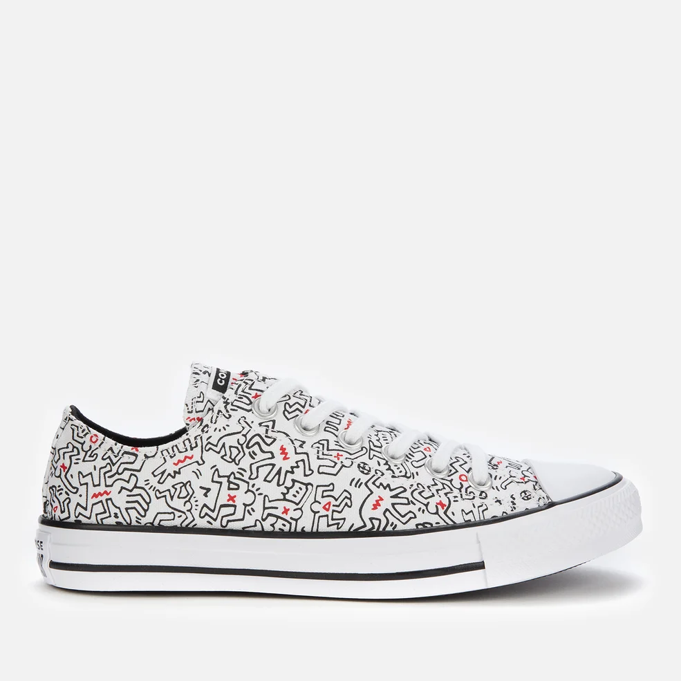 Converse Keith Haring Chuck Taylor All Star Ox Trainers - White/Black/Red Image 1