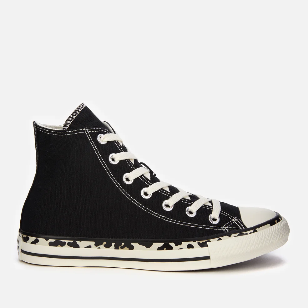 Converse Women's Chuck Taylor All Star Edged Archive Leopard Print Hi-Top Trainers - Black Image 1
