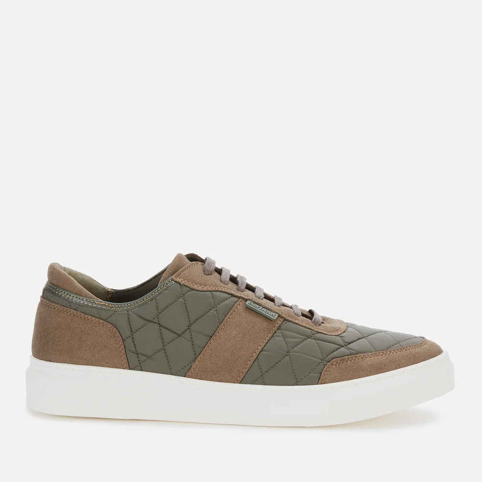 Barbour Men's Liddesdale Quilted Low Top Trainers - Olive Image 1