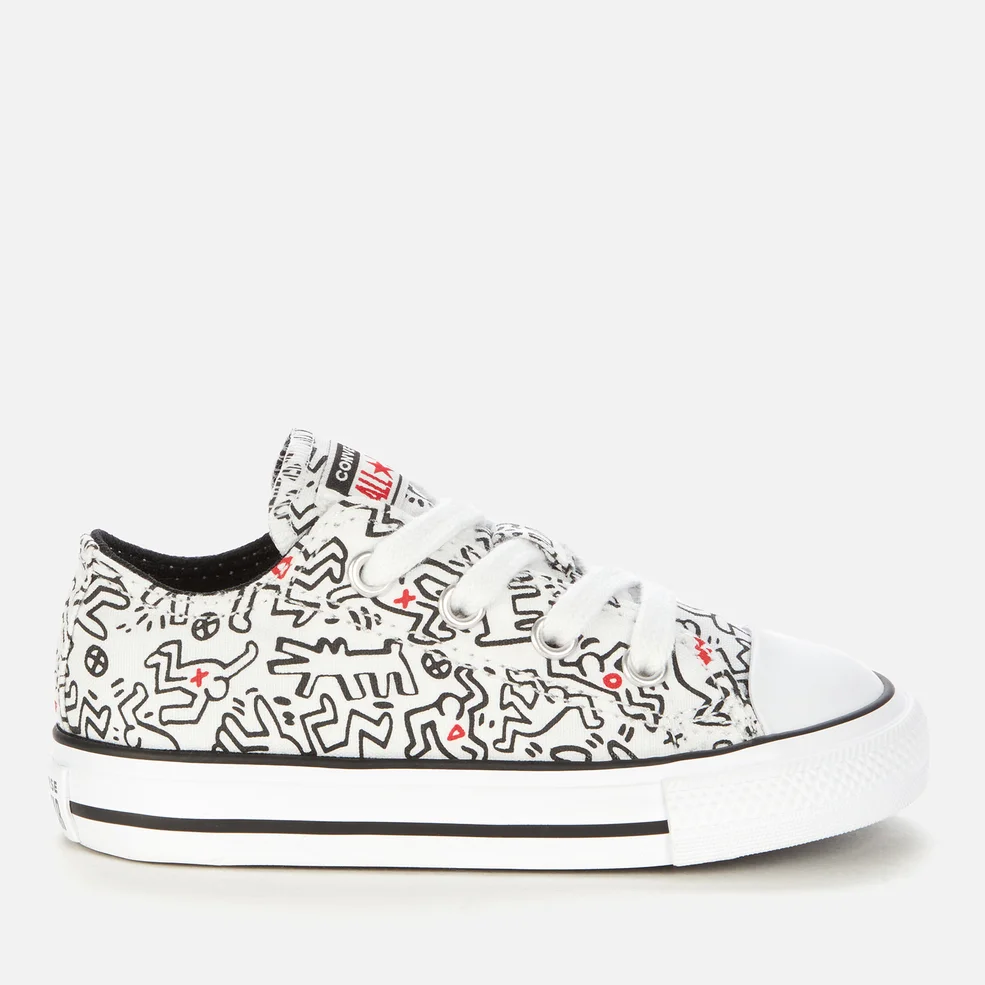Converse Toddlers' Keith Haring Chuck Taylor All Star Ox Trainers - White/Black/Red Image 1