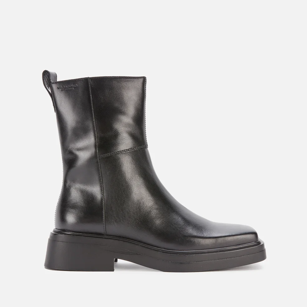 Vagabond Women's Eyra Leather Square Toe Flat Boots - Black Image 1