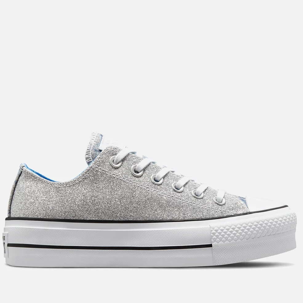 Converse Women's Chuck Taylor All Star Hybrid Shine Lift Ox Trainers - Silver/University Blue/White Image 1