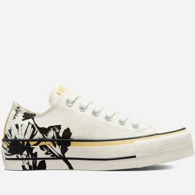 Converse Women's Chuck Taylor All Star Hybrid Floral Lift Ox Trainers - Egret/Saturn Gold/Black