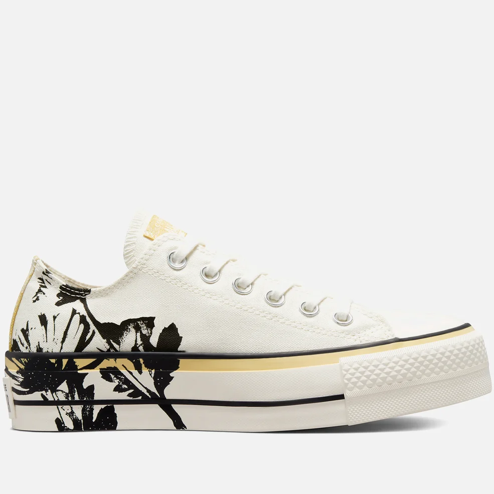 Converse Women's Chuck Taylor All Star Hybrid Floral Lift Ox Trainers - Egret/Saturn Gold/Black Image 1