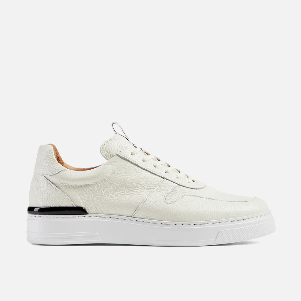 Duke + Dexter Men's Ritchie Leather Cupsole Trainers - White Image 1