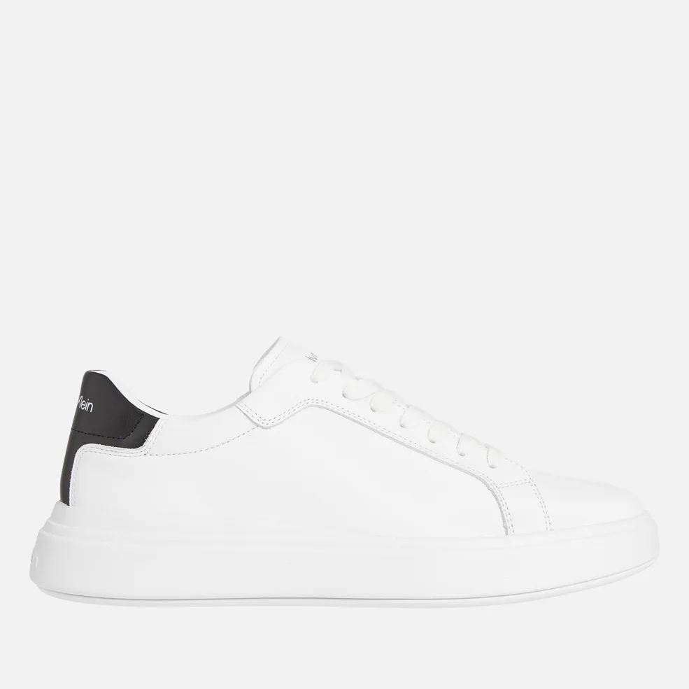 Calvin Klein Men's Leather Low Top Trainers - White/Black Image 1