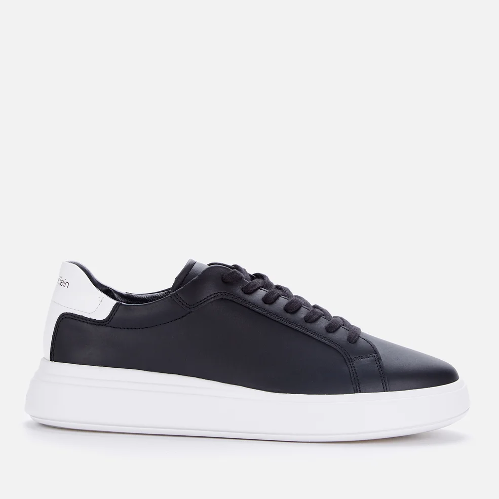 Calvin Klein Men's Leather Low Top Trainers - Black/White Image 1
