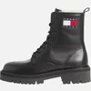 Tommy Jeans Women's Flag Leather Lace Up Boots - Black - Image 1