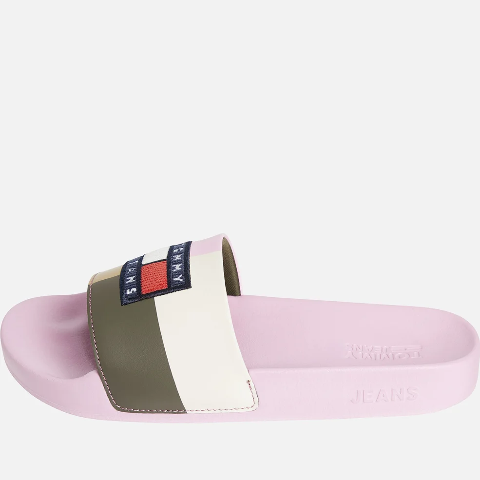 Tommy Jeans Women's Flag Corduroy Pool Slide Sandals - Matte Pink Image 1