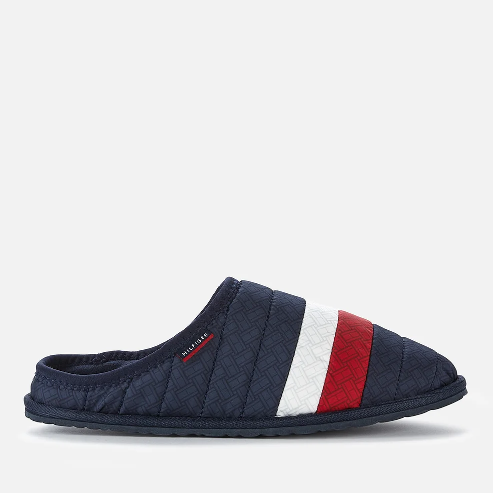 Tommy Hilfiger Men's Corporate Padded Sustainable Home Slippers - Red White Blue Image 1