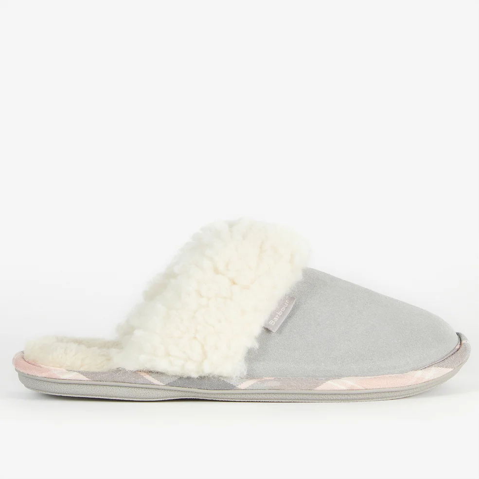 Barbour Women's Lydia Suede Mule Slippers - Grey Image 1